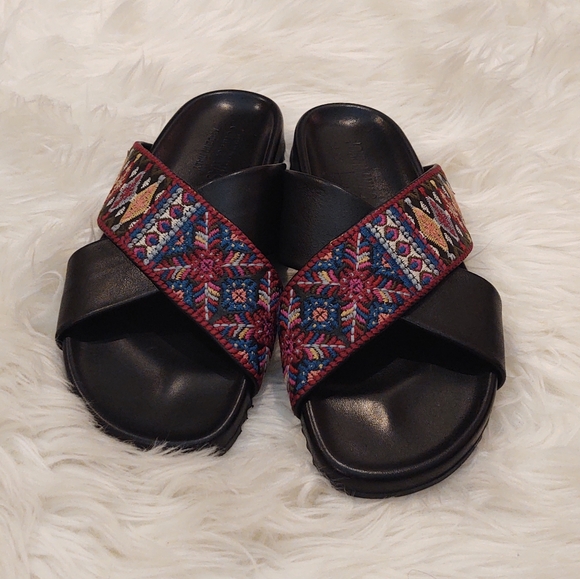 Johnny Was Beatriz Leather Embroidered Sandal - Picture 2 of 6